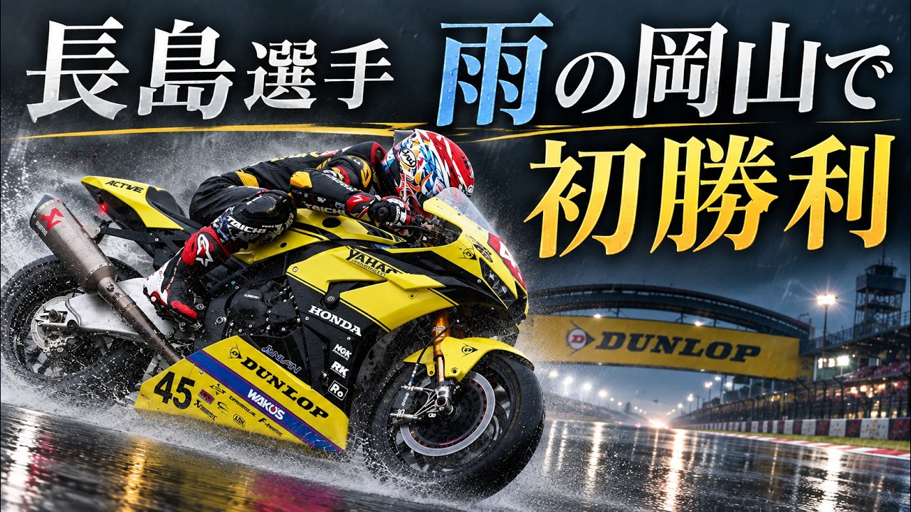 長島哲太、雨の岡山でJSB1000初優勝 Moto2勝者から日本最高峰へ - YouTube