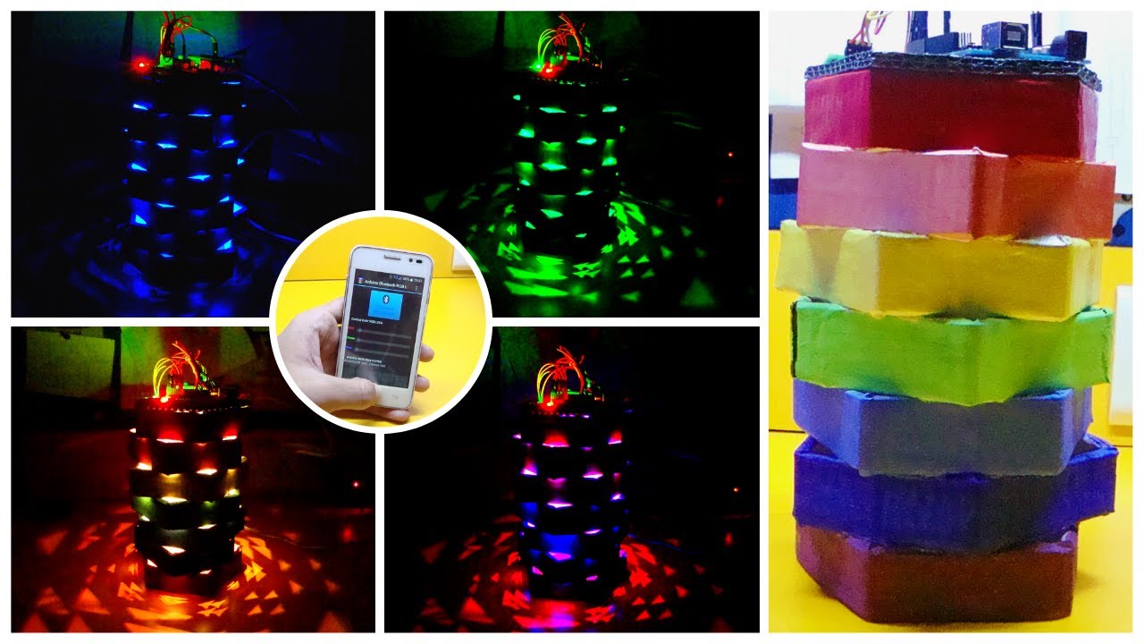 Bluetooth Controlled Recycled Rainbow Lamp with Cardboard | DIY - YouTube