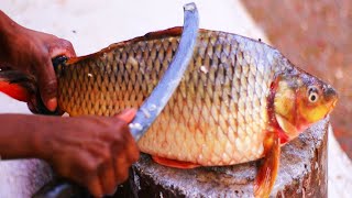 Live Carp Fish Cutting In Bangladesh Fastest Gravid Fish Cutting Skills