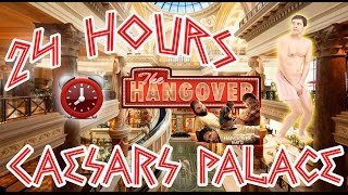 (THE HANGOVER!) 24 HOUR OVERNIGHT in CAESARS PALACE | OVERNIGHT CHALLENGE STREAKING IN THE HANGOVER
