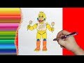 How to draw Rockstar Chica, FNaF, Как нарисовать Рокстар Чику, ФНаФ