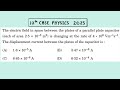 XII Physics 2025 The electric field in space between the plates of a parallel plate capacitor each