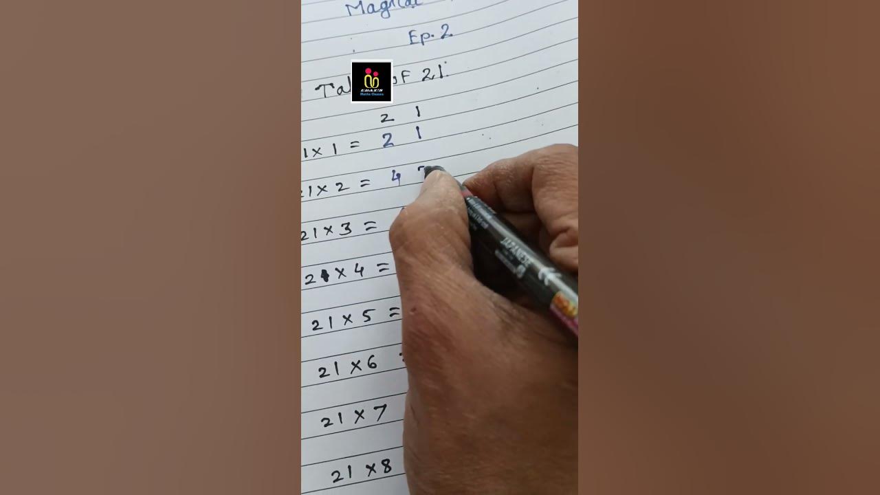 Table of 21 how to write table of 21in easy way 21 ka table 