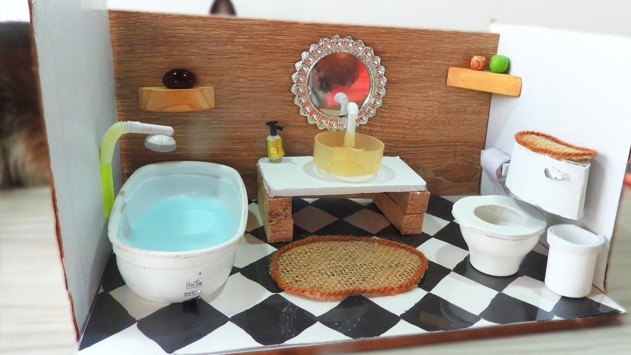 Cómo crear un baño en miniatura con detalles asombrosos 😍 DIY MANUALIDADES