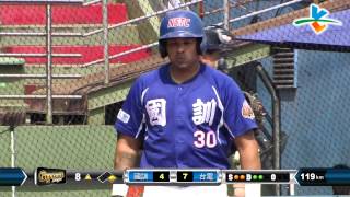 20140808-1 爆米花 國訓vs台電 8上 吳丞淵犀利的內角滑球三振克萊門德