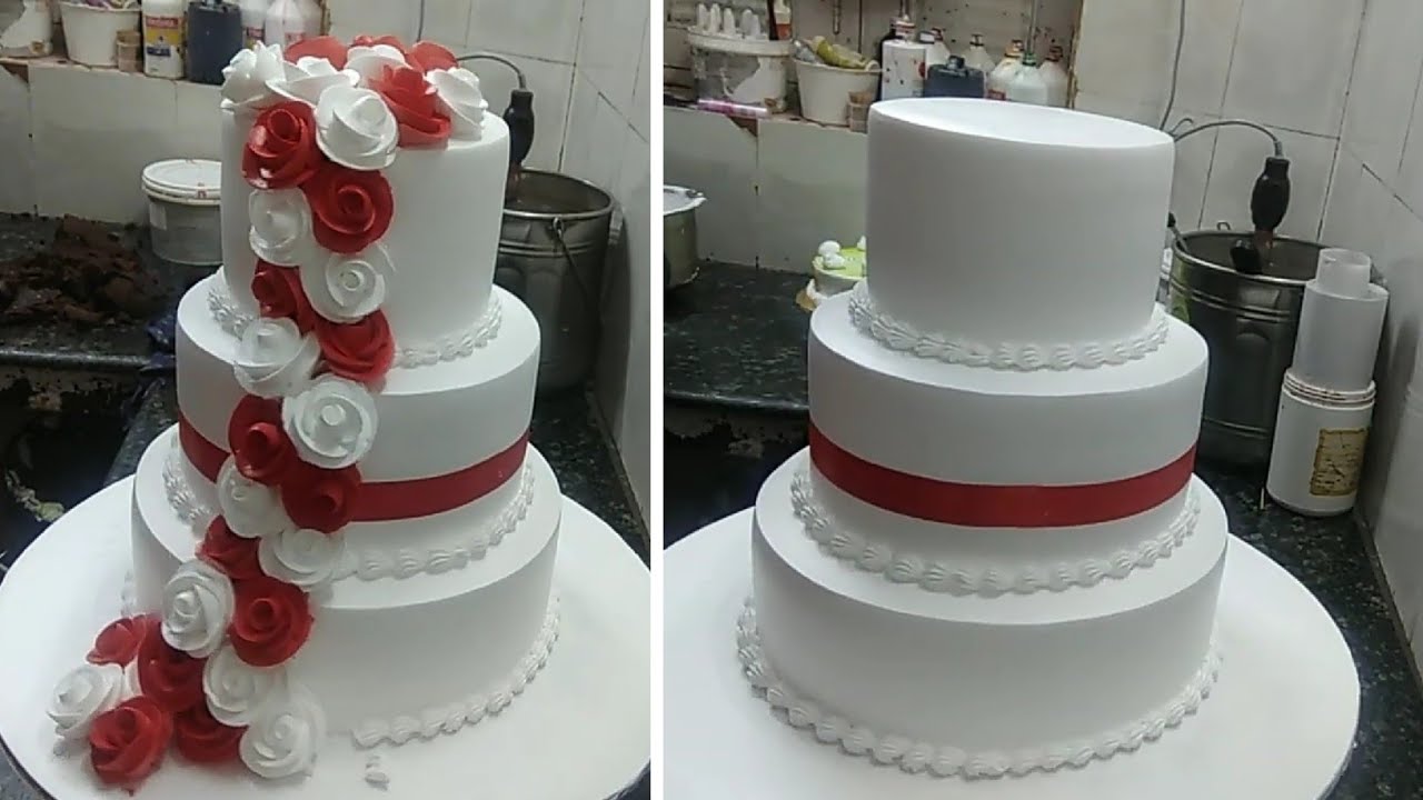 How to make Three step Anniversary cake Fancy Cake Decorating ideas