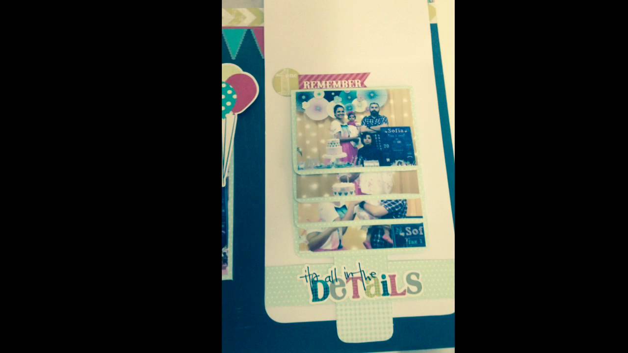 Página de Scrap com Mini Álbum Cascata YouTube