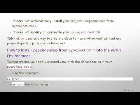 Understanding uv venv and Managing Project Dependencies with uv for Python