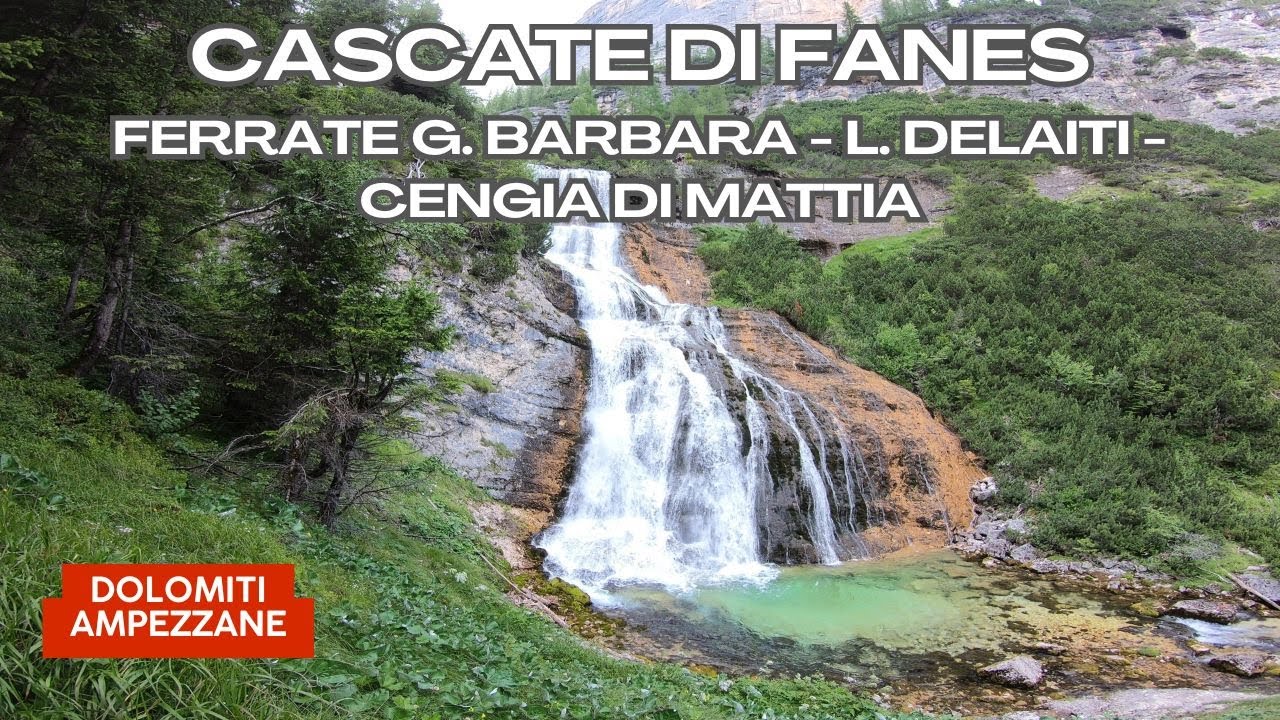 Le incantevoli cascate di Fanes e le facili ferrate | Dolomiti Ampezzane | 4k