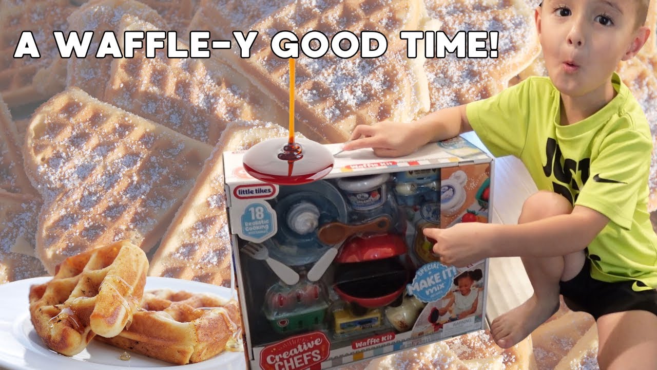 Breakfast With Bodhi and His Little Tikes Waffle Maker Kit!