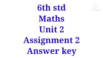 6th std |Maths|assignment 2|unit 2| english medium|question and answer| answer key