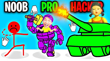 NOOB vs PRO vs HACKER In DRAW BATTLE MACHINES!? (ALL LEVELS!)