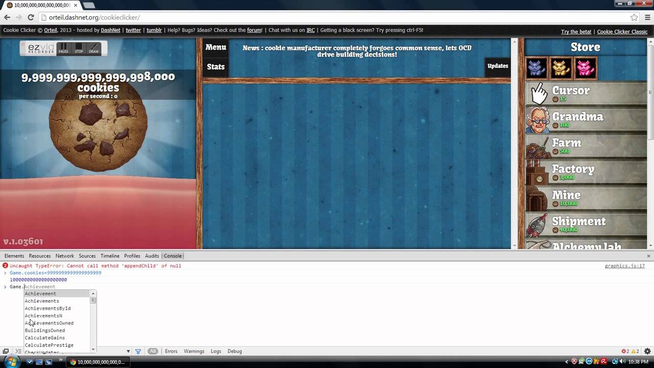 How to cheat in cookie clicker YouTube