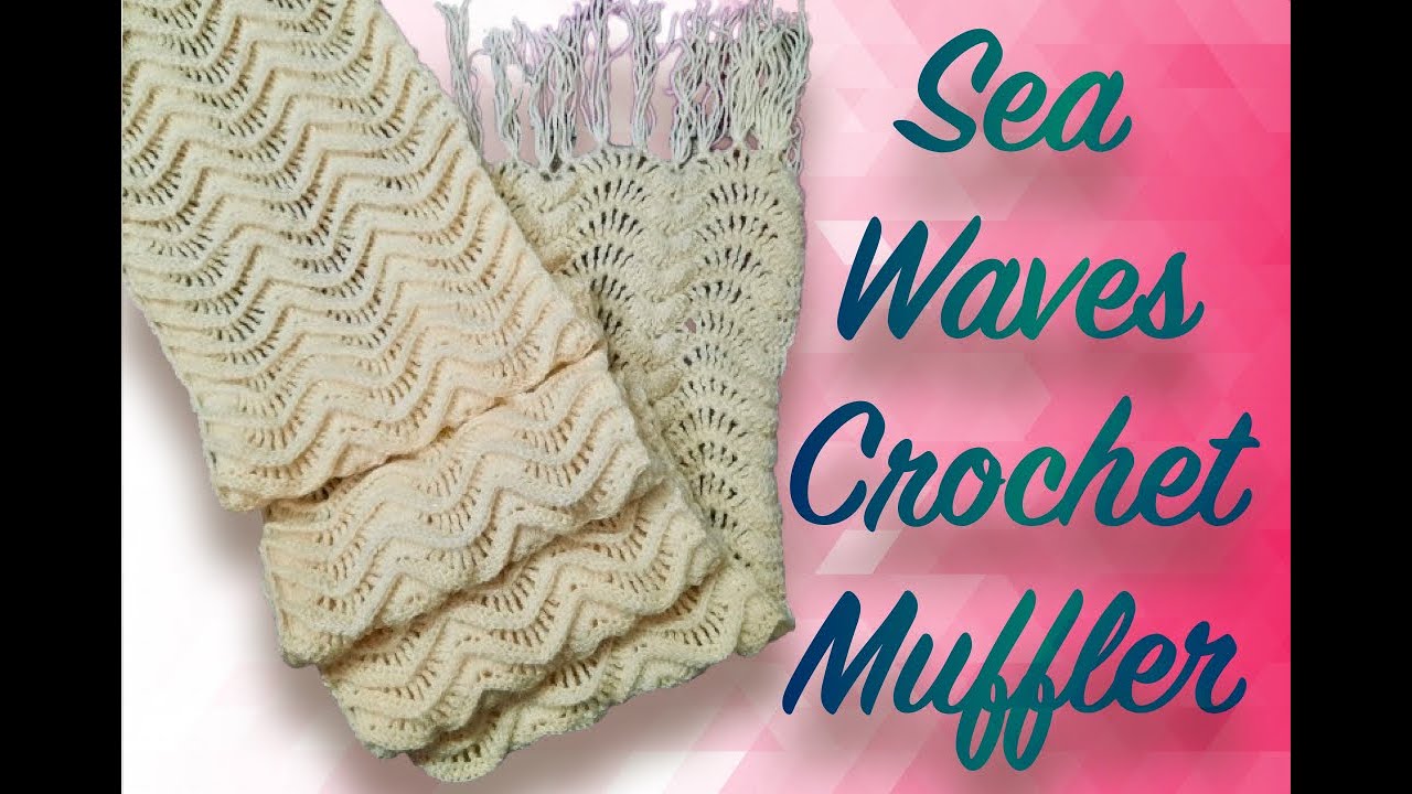 AMAZING Sea Waves Pattern Crochet Muffler/Scarf For Beginners Crosia