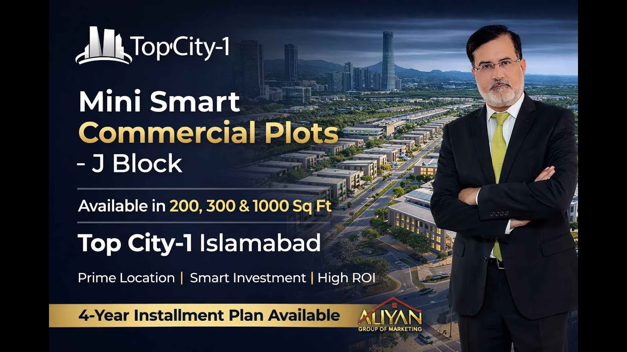 Top City-1 Islamabad is offering small commercial plots on a 4-year installment plan