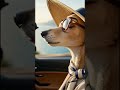Sunset Drive with Bruno 🌅 | Amalfi Coast Road Trip #funnydogshorts #aidog #greyhound #bruno