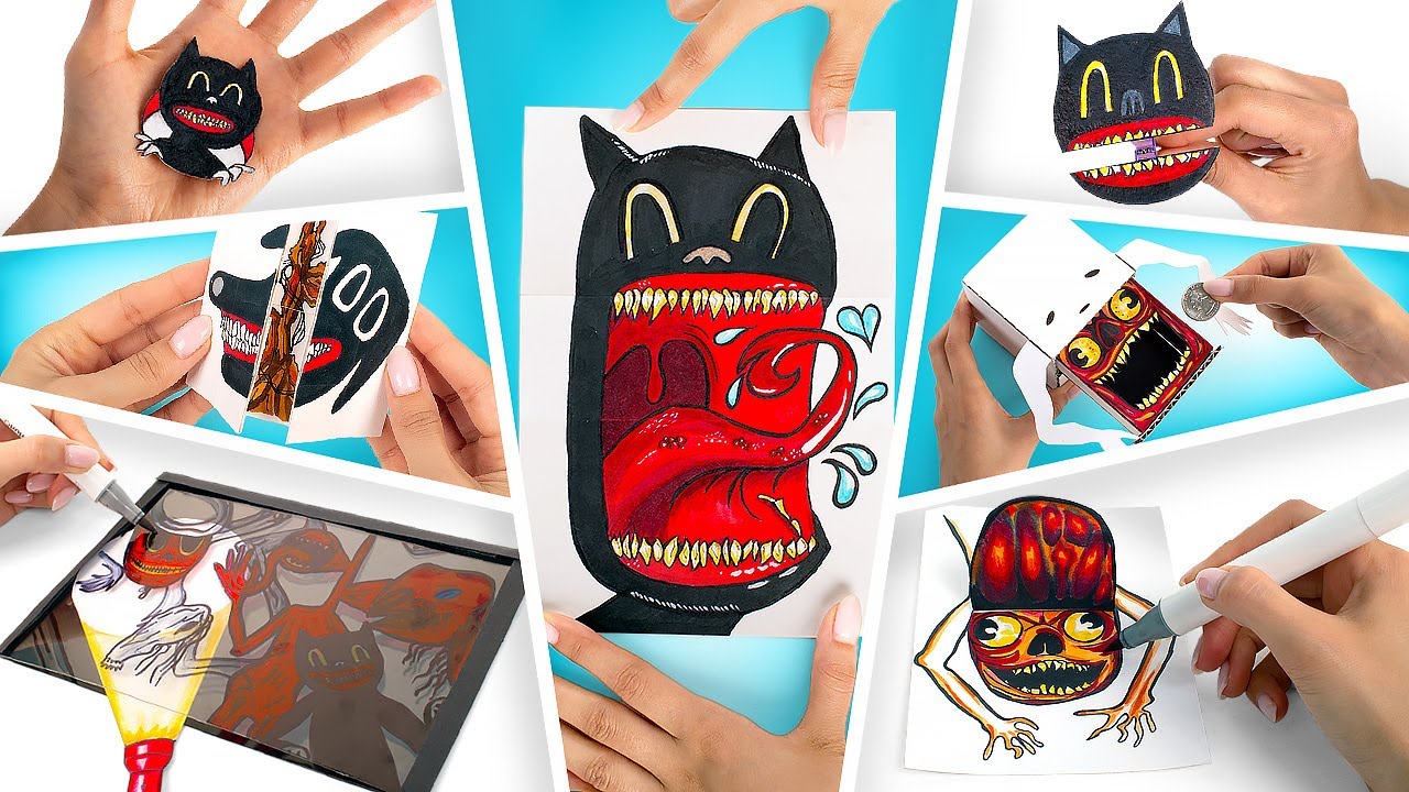 7種類の怖ーいアニメのキャラクターのクラフトをしよう！