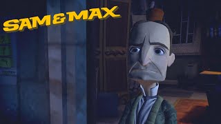 Sam Knocking on Papierwaites Door - Sam & Max THE DEVILS PLAYHOUSE
