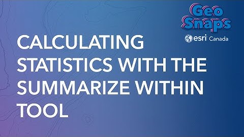 Calculating Statistics with the Summarize Within Tool
