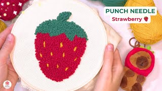 Punch Needle a Strawberry  for Beginners