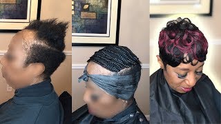 HOW TO DO A SEW IN ON A BRAIDED CAP | ALOPECIA CLIENT!