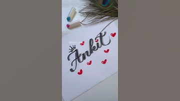 How to write Ankit in calligraphy😱😱 #shorts #youtubeshorts #satisfying #shivi_arts_ #calligraphy