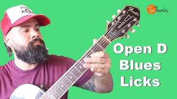 Open D Licks Tuning Blues Licks - Guitar Tutorial