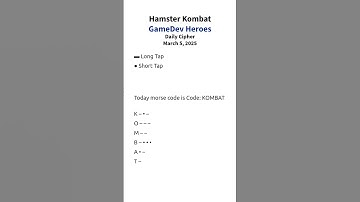 Hamster Kombat GameDev Heroes | Daily Cipher - March 5, 2025. #hamsterkombat #dailycipher