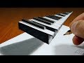 3D Trick Art on Paper   Piano   Optical Illusion