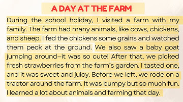 English Reading Practice for Beginners A1| Graded Reader| Level 1| A Day at the Farm.