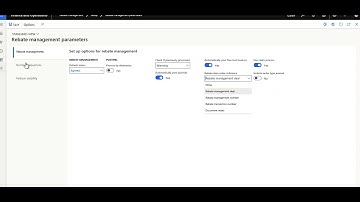 55 D365FO Rebate management parameters overview #Learning