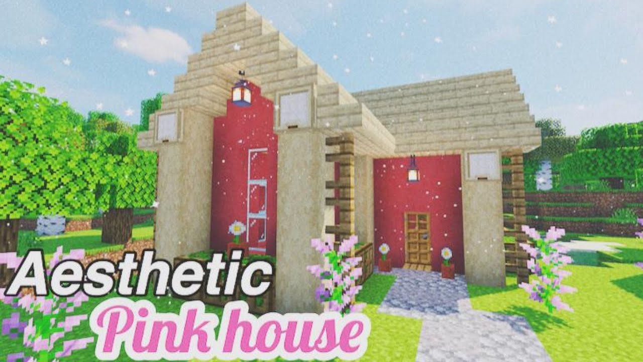 𝓪𝓮𝓼𝓽𝓱𝓮𝓽𝓲𝓬 pink house Minecraft build tutorial 🧚 YouTube