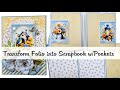 Transform a simple folio into a beautiful scrapbook with pockets and inserts
