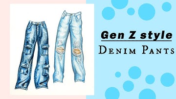Denim Drawing Tutorial | Easy Pencil Blending | Fashion Illustration