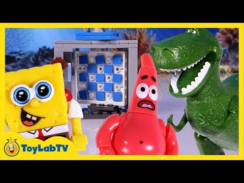 SpongeBob Sponge Out of Water Toys, with Mega Bloks Time Machine & Dinosaur Chase