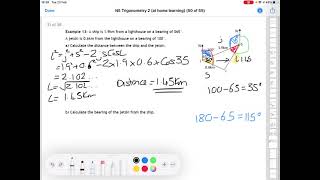 National 5 Maths Trigonometry 2 Lesson 9 - Trig with Bearings