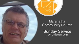Julian Marsh speaking at the Sunday service at Maranatha Community Church on 12th December 2021
