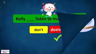 Present Simple Tense Negative Quiz for Kids