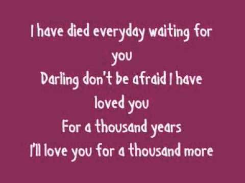 Christina Perri - A Thousand Years (Lyrics On Screen) - YouTube