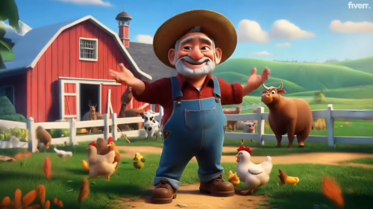 Farm Rhyme Song for Kids | Village Farm Animals | English Nursery Rhyme