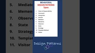 behavioral design patterns types || design patterns