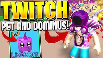 NEW MYTHICAL TWITCH PET AND DOMINUS IN ROBLOX MINING SIMULATOR!