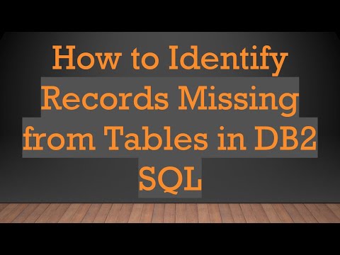 How to Identify Records Missing from Tables in DB2 SQL