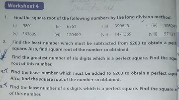 Dav  Class 8 Math Chapter 1 Worksheet 4 (Q.No.2 To 8) || Square And Square Roots|| @madhubanclasses