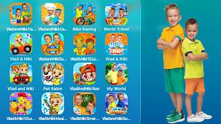 Vlad & Niki All Games List: Car Repair Service,Cafe,Bike Racing,World Travel,Cars,Official Game Apps screenshot 1
