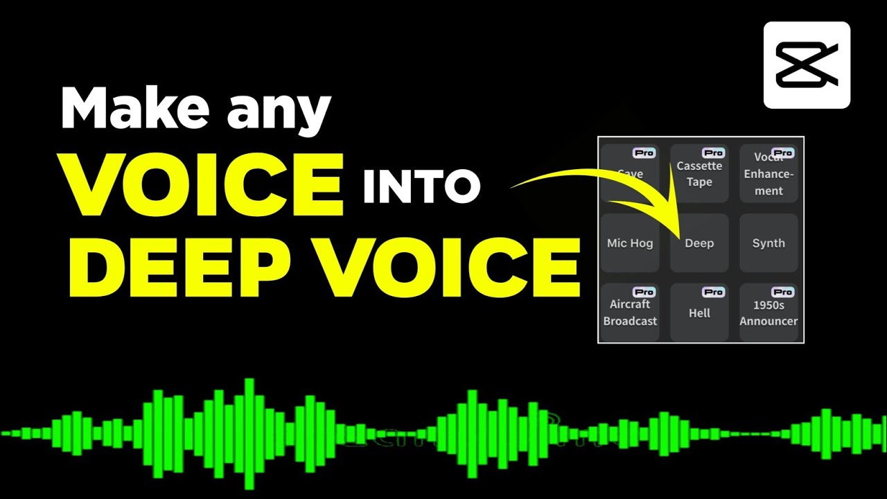 How To Make Any Normal Voice Into Deep Voice In Capcut | Deep Voice Editing | Capcut Voice Editing