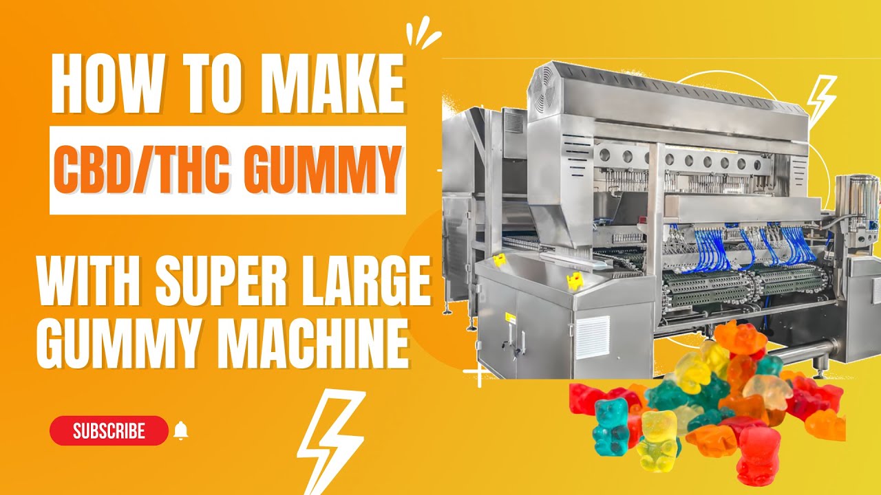 How to Make  CBD THC Vitamin Gummy Jelly Soft Candy Depositor Making Line Machine 600kg/hr