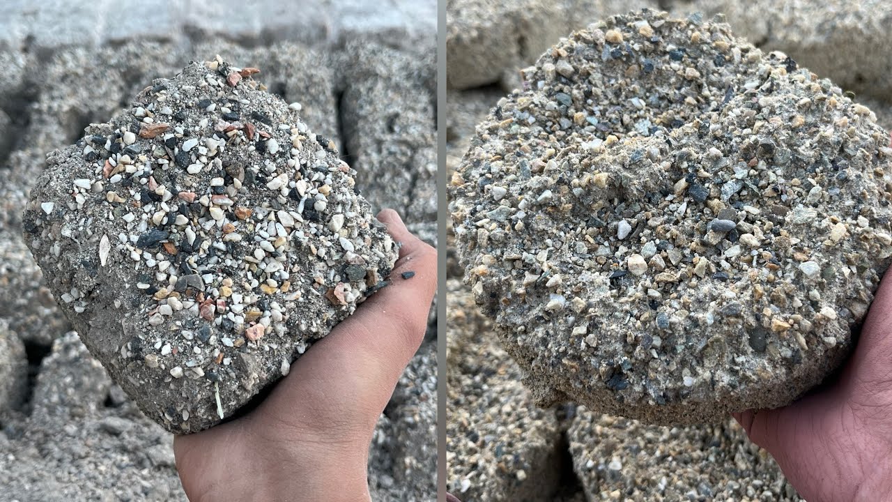 New || Omg Floor crumbling of 2 textures sand cement stonecrush and yello block texture damp asmr