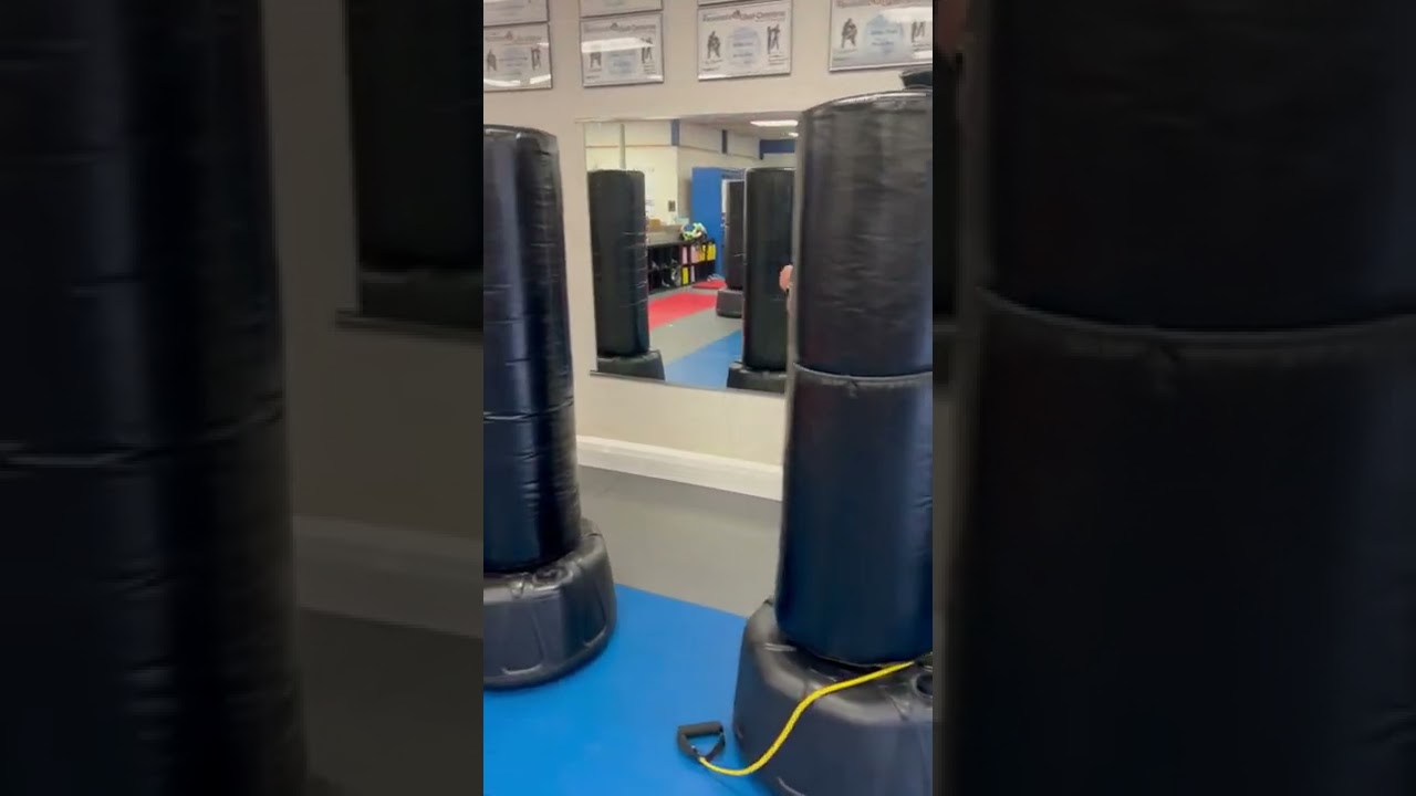 Resistant Band Workout on a Wave Bag