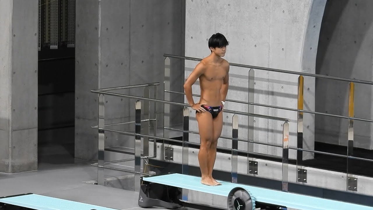 古谷英成選手3m飛板飛込2024第100回日本選手権水泳競技大会飛込競技